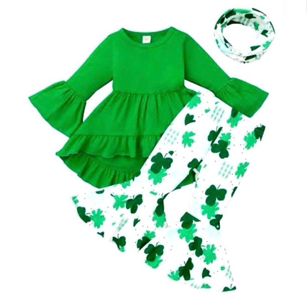 Toddler Girls St Patrick’s Day 3 Piece Casual Set New